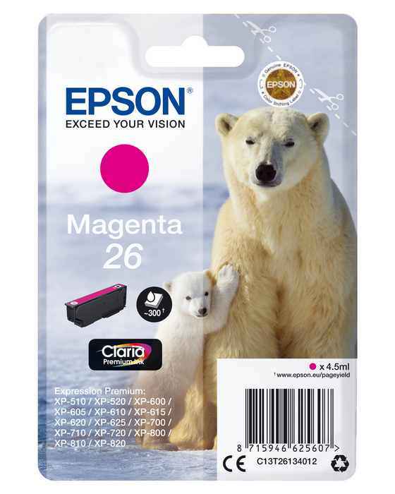Cartouche d'encre originale Epson C13T26134012 Magenta Cartouche d'encre originale Epson C13T26134012 Magenta