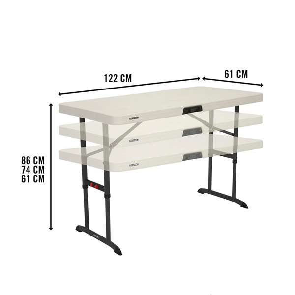 Table Piable Lifetime Lifetime 122 x 86 x 61 cm Crème Acier Plastique Table Piable Lifetime Lifetime 122 x 86 x 61 cm Crème Acier Plastique