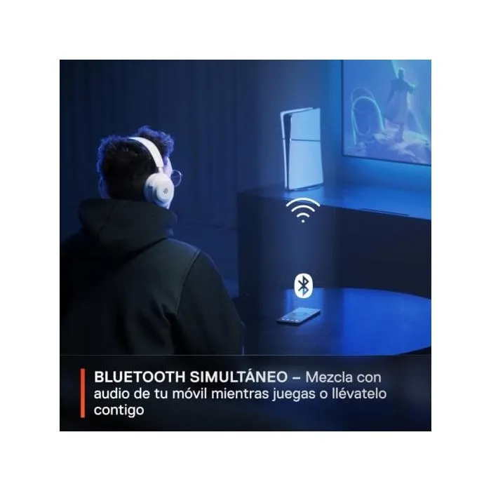 SteelSeries Casque Gaming Arctis Nova 7P - 61561 - Sans fil 2.4GHz / Bluetooth - Micro rétractable - Blanc