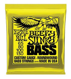 ERNIE BALL Jeu de cordes pour basse électrique Beefy Slinky S.Steel 65-130