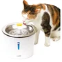 Catit Flower - Fontaine à eau pour chat, 3 L, dessus en acier inoxydable, avec LED, trois réglages de débit, filtre triple action, blanc