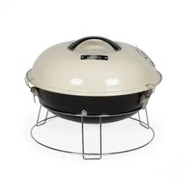 Livoo - Barbecue portable à charbon DOC301, diamètre 34 cm, grille chromée, hauteur 18 cm avec poignées et loquets de sécurité