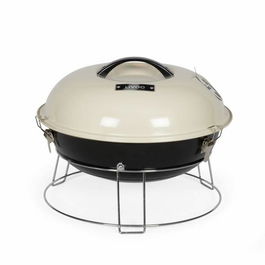 Livoo - Barbecue portable à charbon DOC301, diamètre 34 cm, grille chromée, hauteur 18 cm avec poignées et loquets de sécurité