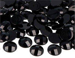 Innspiro Gemmes décoratives acryliques cercle noir opaque 18mm, 200u. approx.