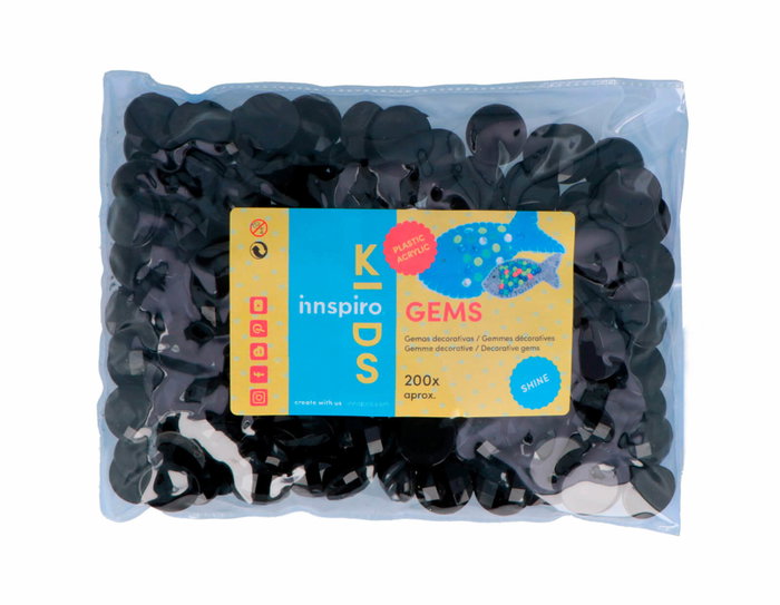 Innspiro Gemmes décoratives acryliques cercle noir opaque 18mm, 200u. approx. Innspiro Gemmes décoratives acryliques cercle noir opaque 18mm, 200u. approx.