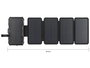 Sandberg Solar 5-Panel Powerbank 10000 - Batterie Externe 10000 mAh avec Panneau Solaire Pliable, Charge USB-A/USB-C et Sans Fil, Torche Intégrée