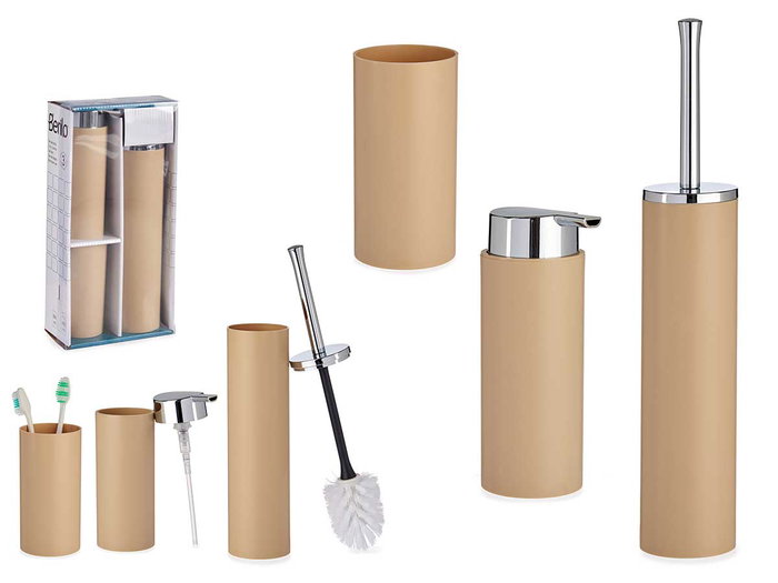 Berilo Set de Bain 3 Pièces Marron et Argent 16x8x32 cm (Set de 8) Berilo Set de Bain 3 Pièces Marron et Argent 16x8x32 cm (Set de 8)