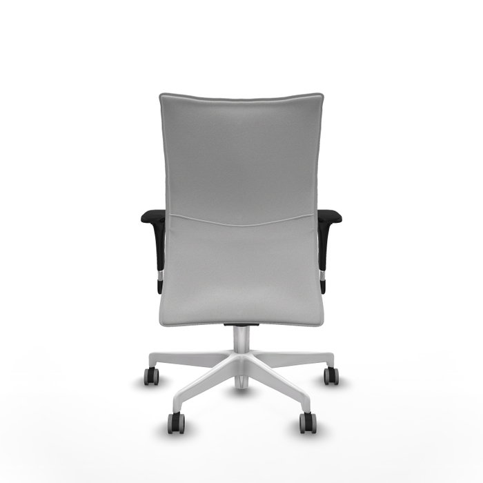 Piqueras Y Crespo Chaise de direction Albacete, mécanisme Sincro, tissu Blanc, bras 1D, roues 65 mm pour parquet