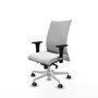 Piqueras Y Crespo Chaise de direction Albacete, mécanisme Sincro, tissu Blanc, bras 1D, roues 65 mm pour parquet