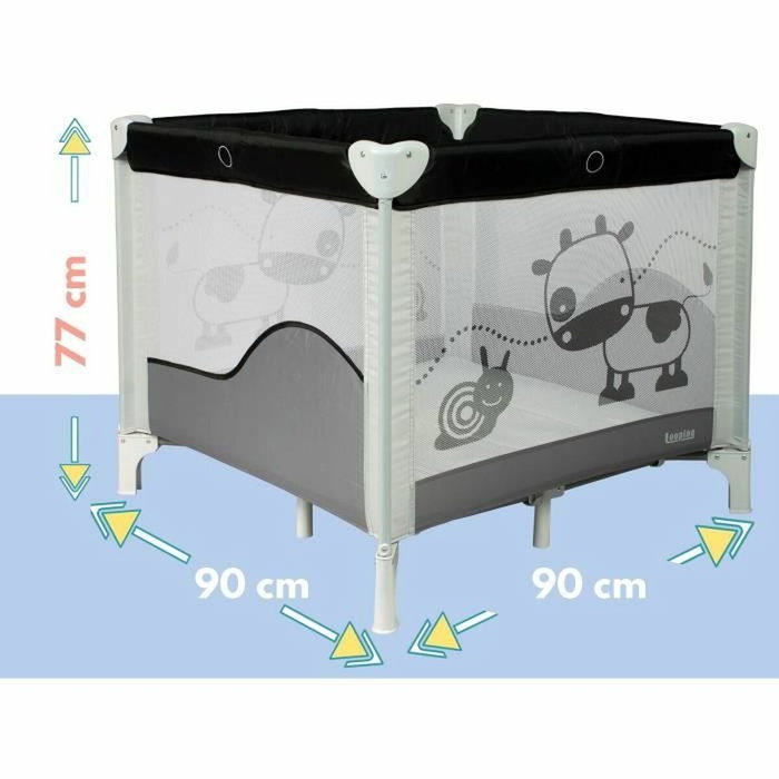 Bambisol Parc/Berceau Bébé Pliant 90x90cm Noir