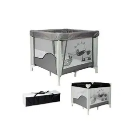 Bambisol Parc bébé pliant 90x90 cm avec 2 niveaux de couchage, espace de jeux et sac de transport - Sécurité enfant 0-36 mois