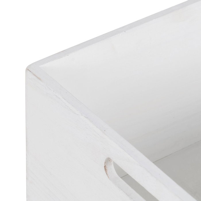 BigBuy Home Set de boîtes décoratives Blanc Naturel Bois de paulownia (3 Pièces)