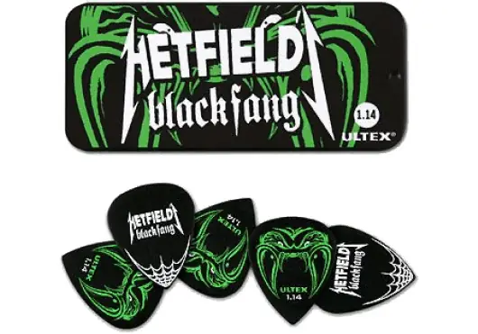Dunlop Lot de 6 Médiators Hetfield Black Fang 1,14 mm Dunlop Lot de 6 Médiators Hetfield Black Fang 1,14 mm