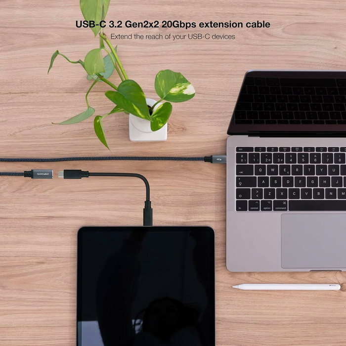 Câble USB NANOCABLE USB 3.2 GEN2x2 100W C/M-H Noir
