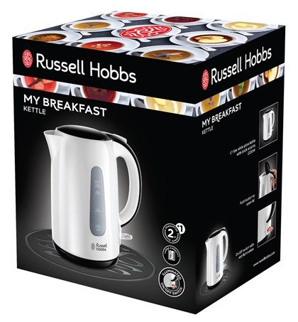 Russell Hobbs 25070-70 Hervoir My Breakfast - Blanc glacé et noir - Pour café et thé - Design monochrome