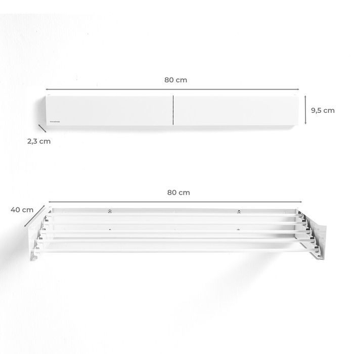 Étendoir mural pliable extensible rétractable Dryva 80 InnovaGoods