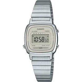 Casio LA670WEA Montre Mixte Quartz Digital Acier Gris avec Chronomètre, Compte à Rebours, Alarme - Vintage Moderne