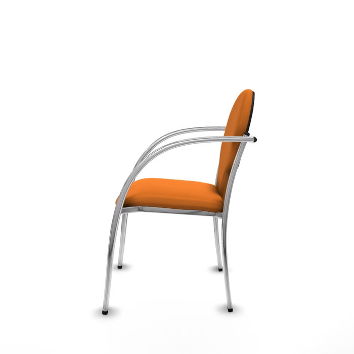 Piqueras Y Crespo Chaise Hellín Orange avec Bras Fixes Piqueras Y Crespo Chaise Hellín Orange avec Bras Fixes