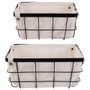 Idebox Lot de 2 paniers en métal avec housses, collection Rangement Deco