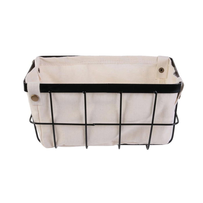 Idebox Lot de 2 paniers en métal avec housses, collection Rangement Deco Idebox Lot de 2 paniers en métal avec housses, collection Rangement Deco