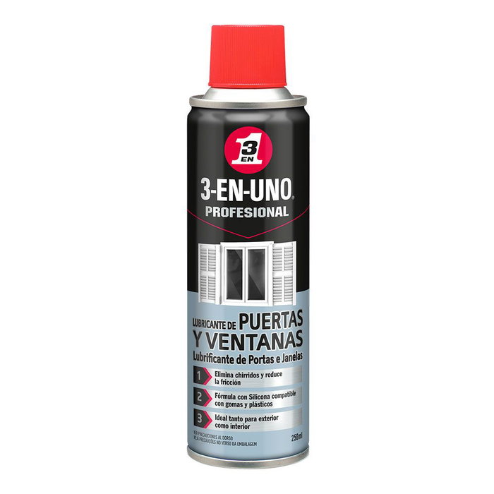 3 En 1 Lubrifiant pour portes et fenêtres 3 en 1 250 ml Spray au silicone 3 En 1 Lubrifiant pour portes et fenêtres 3 en 1 250 ml Spray au silicone