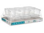 Leknes Boîte Rectangulaire Plastique 1000 ml 14x8x15 cm Transparent Hermétique Micro-ondes (Set de 12)