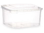 Leknes Boîte Rectangulaire Plastique 1000 ml 14x8x15 cm Transparent Hermétique Micro-ondes (Set de 12)