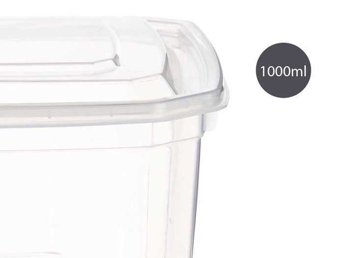 Leknes Boîte Rectangulaire Plastique 1000 ml 14x8x15 cm Transparent Hermétique Micro-ondes (Set de 12) Leknes Boîte Rectangulaire Plastique 1000 ml 14x8x15 cm Transparent Hermétique Micro-ondes (Set de 12)
