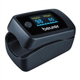 Beurer PO-45 Oxymètre de Pouls - Oxymètre Sportif de Doigt pour Mesure du Saturation en Oxygène et Fréquence Cardiaque - Compatible Haute Altitude, Alpinisme, Ski
