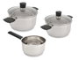Kinvara Batterie de cuisine 5 pièces en acier inoxydable - 51 x 14.5 x 22.5 cm, induction (Set de 2)