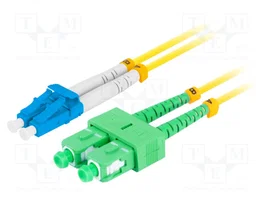 LANBERG Patch cord en fibre optique LC/UPC, SC/APC 2m 9/125um jaune