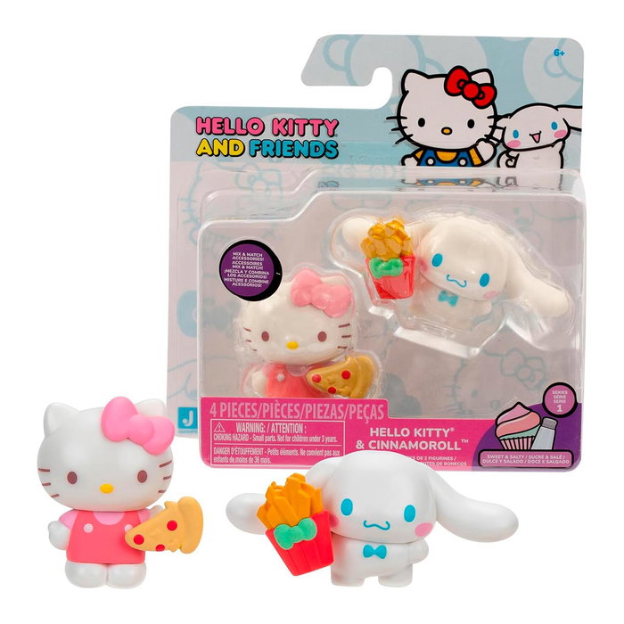 Famosa Hello Kitty - Pack de 2 figurines de 5 cm - Surtido de 6 packs - Personnages et postures variés - +6 ans