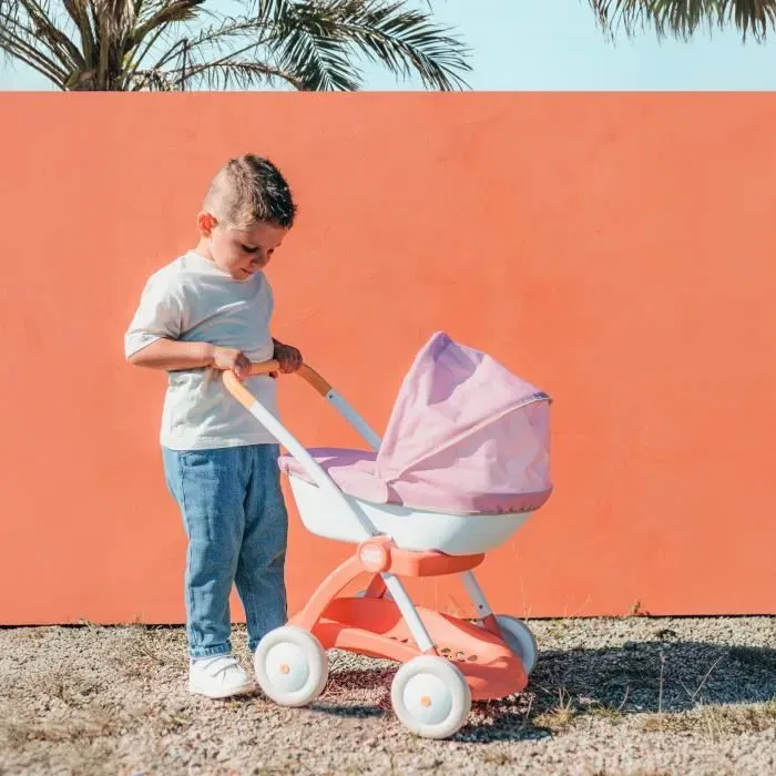 Smoby - Baby Nurse - Poussette landau bébé avec capote et panier de rangement - Pour poupon jusqu'à 42 cm - À partir de 18 mois