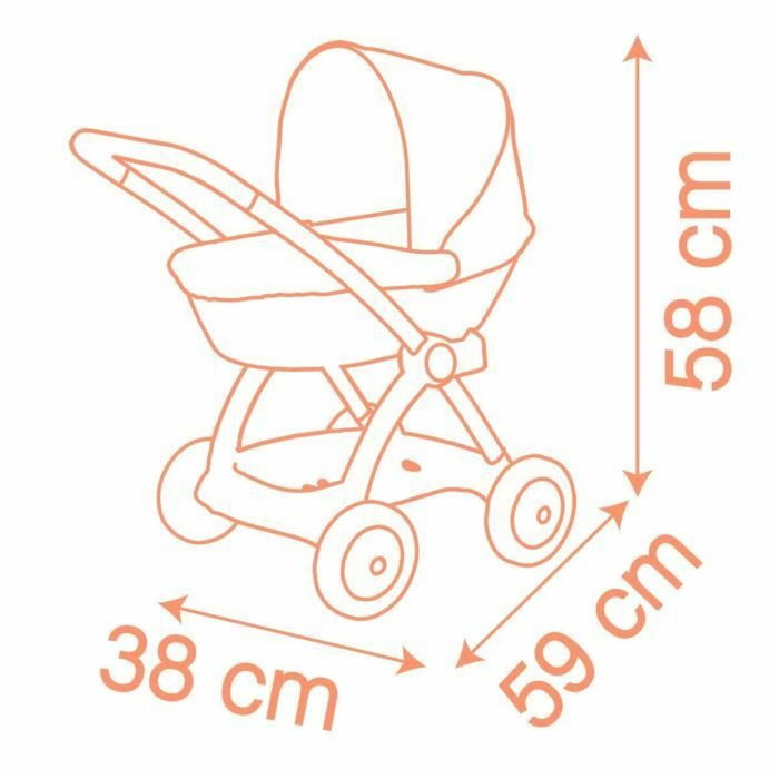 Smoby Landau Baby Nurse Rose pour poupon jusqu'à 42 cm Smoby Landau Baby Nurse Rose pour poupon jusqu'à 42 cm