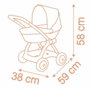 Smoby Landau Baby Nurse Rose pour poupon jusqu'à 42 cm