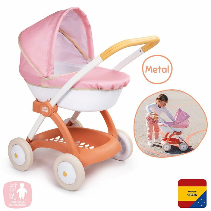Smoby Landau Baby Nurse Rose pour poupon jusqu'à 42 cm Smoby Landau Baby Nurse Rose pour poupon jusqu'à 42 cm