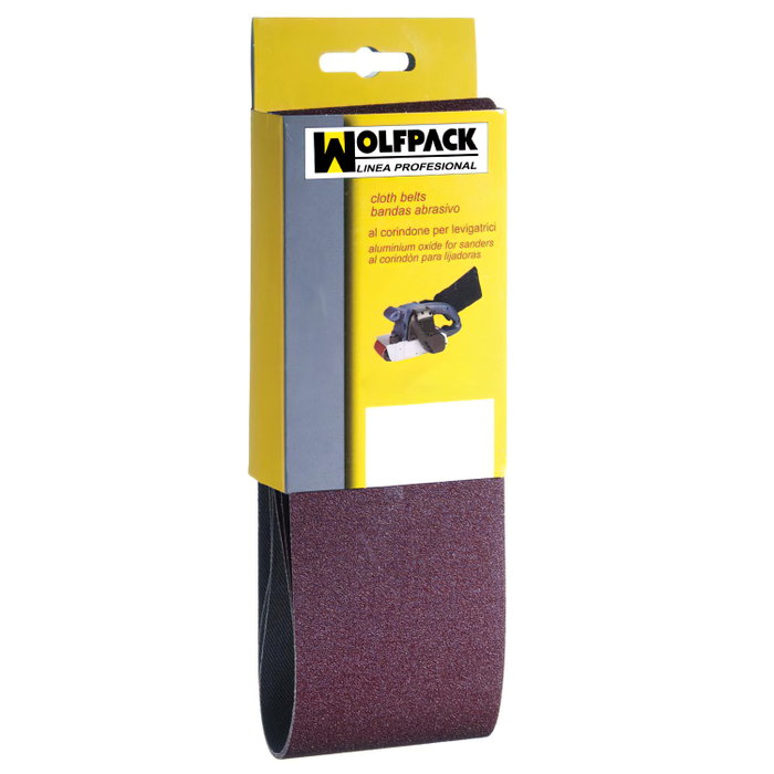 WOLFPACK LINEA PROFESIONAL Bande papier abrasif grain 40, 100 x 914 mm (3 pièces)