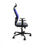 Piqueras y Crespo Chaise de Bureau Jorquera avec Appui-tête Gris et Bleu