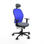 Piqueras y Crespo Chaise de Bureau Jorquera avec Appui-tête Gris et Bleu