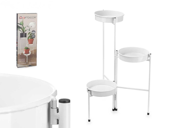 GIFTDECOR Estante Planta Tres Alturas Blanco GIFTDECOR Estante Planta Tres Alturas Blanco