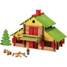 Jeujura - Maxi coffret de construction Mon chalet en bois, 330 pièces, jeu de création pour enfants dès 5 ans