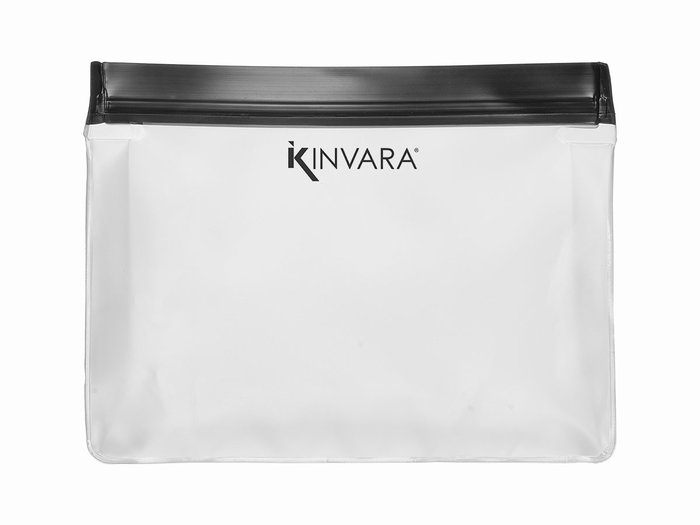 Kinvara Set de 6 sacs PEVA 1000 ml - 21 x 21 x 5 cm - Noir, Transparent, Gris (Set de 24)
