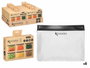 Kinvara Set de 6 sacs PEVA 1000 ml - 21 x 21 x 5 cm - Noir, Transparent, Gris (Set de 24)