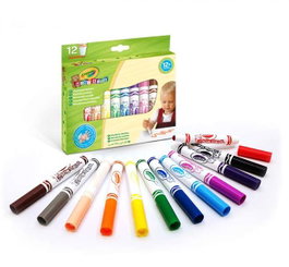 Crayola 12 Rotuladores Mimi Kids 8325 - 12 Marqueurs Lavables pour Enfants, Pointes Rondes de Sécurité, Recommandé à partir de 12 mois
