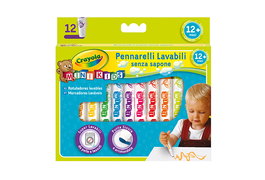 Crayola 12 Rotuladores Mimi Kids 8325 - 12 Marqueurs Lavables pour Enfants, Pointes Rondes de Sécurité, Recommandé à partir de 12 mois
