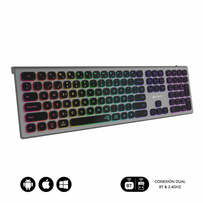 Clavier Bluetooth Subblim SUBKB-3MIE310 Gris Espagnol Qwerty