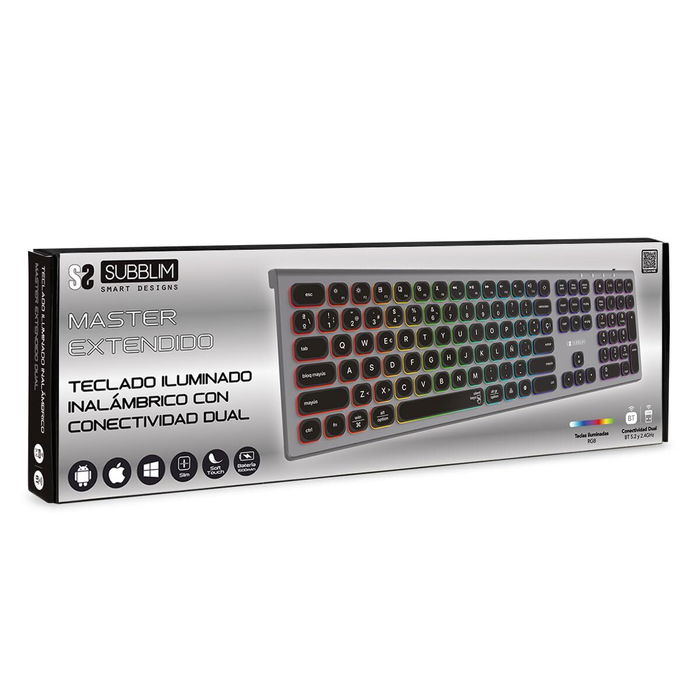 Clavier Bluetooth Subblim SUBKB-3MIE310 Gris Espagnol Qwerty