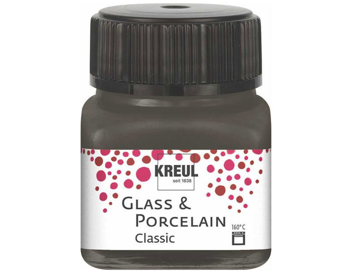 Kreul Peinture verre et porcelaine GLASS&PORCELAIN Classic brillante marron foncé 20ml Kreul Peinture verre et porcelaine GLASS&PORCELAIN Classic brillante marron foncé 20ml