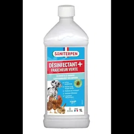 Saniterpen Plus 1L - Désinfectant bactéricide efficace, parfum Pin des Landes, bien toléré par les animaux pour habitat et véhicules