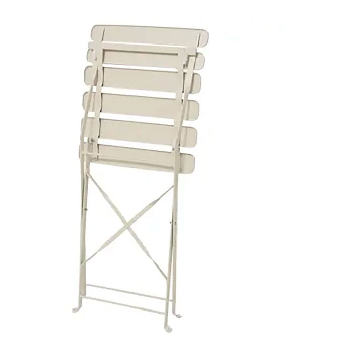 Outdoor Living By Decoris Helsingborg - Ensemble de table et 2 chaises pliantes en acier blanc, table Ø60 x 70 cm Outdoor Living By Decoris Helsingborg - Ensemble de table et 2 chaises pliantes en acier blanc, table Ø60 x 70 cm
